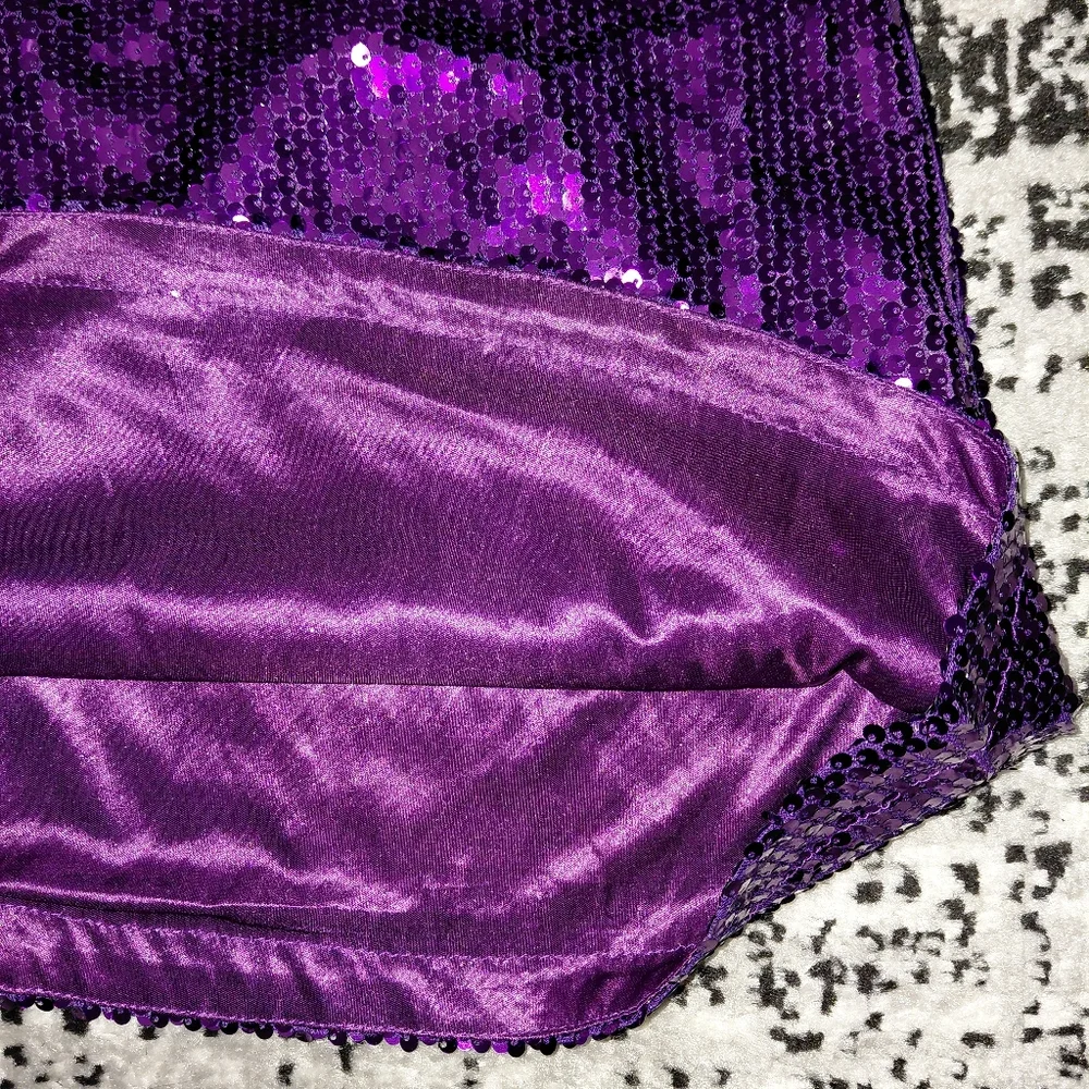 Allegra K Purple Sequin Mini Dress ✨ Size S | Y2K Glam Party Homecoming Prom
